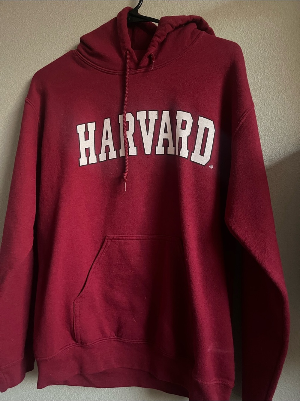 Harvard Maroon Hooded Sweatshirt with White Logo